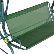 Green 3 Seater Garden Swing Chair With Adjustable Canopy For Relaxing Outdoors