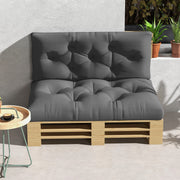 Padded Pallet Cushion Set for Garden Seating with Back Support Dark Grey AOSOM