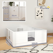 Whelping Box for Large Dogs with Pad Adjustable Entrance and Non-slip Feet 124 x 120cm by PawHut