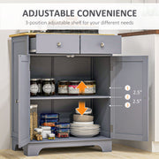 Kitchen Storage Cabinet with Drawers and Adjustable Shelves for Organised Worktops Grey Oak Homcom