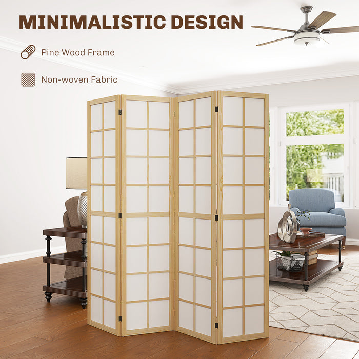 4 Panel Folding Room Divider Freestanding Privacy Screen for Living Room Bedroom 160 x 170cm by HOMCOM