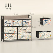 7 Drawer Chest of Drawers with Spacious Storage for Bedroom or Living Room White