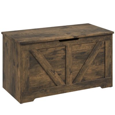 100L Storage Trunk with Safety Hinges Ideal for Home Organisation Rustic Brown 80x40x45 cm