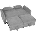 4 in 1 Sofa Bed with Independent Pull Out Beds and Storage Pockets for Small Spaces Grey