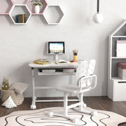 Height Adjustable Kids Desk and Chair Set with Tilted Desktop Grey by AIYAPLAY