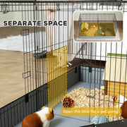 2 in 1 Guinea Pig and Rabbit Cage with Waterproof Floor and Playpen by PawHut