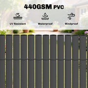 Garden Privacy Screen Fence for Sheltered Outdoor Spaces Easy Fit Dark Grey Outsunny