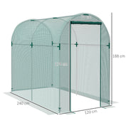 Large Mini Polytunnel Greenhouse 240 x 120cm Portable Growhouse by Outsunny