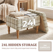 Storage ottoman flip-top tray - Brown