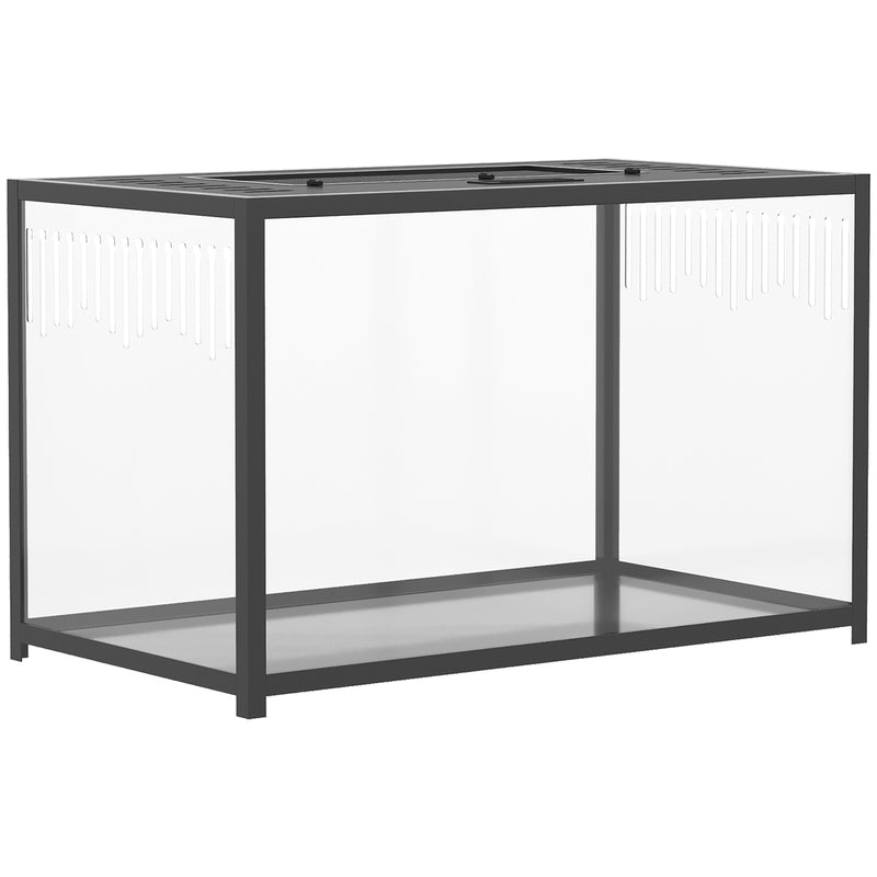 Hamster Cage With Deep Base for Digging and Easy Cleaning Black Transparent