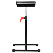 Adjustable Roller Stand for Steady Woodworking Support in Workshops and Garages Black Silver AOSOM