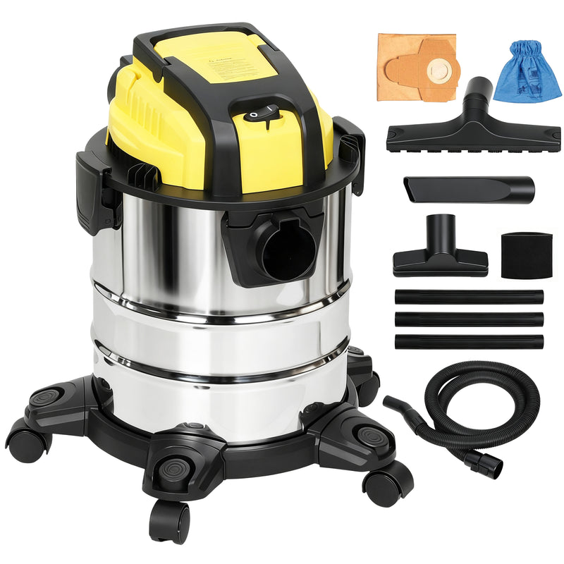 1200W Wet and Dry Vacuum Cleaner With Blower and Triple Filters for Home or Workshop Black AOSOM