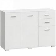 Sideboard with Adjustable Shelves and Drawers for Family Storage White AOSOM