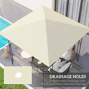 Cream 3m x 3m Gazebo Canopy Replacement UV-Resistant Waterproof Cover by Outsunny