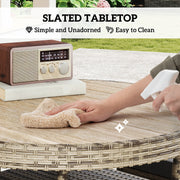 Grey 5 Piece Rattan Garden Furniture Set With Two Tier Coffee Table by Outsunny