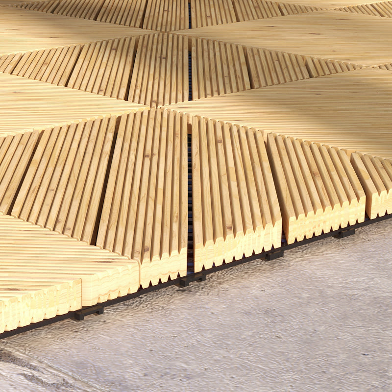 Wooden Garden Decking Tiles Pack of 9 For Garden Patio Balcony Terrace Or Hot Tub 30x30cm