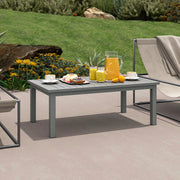 Grey Aluminium Outdoor Coffee Table 100cm x 60cm Weather Resistant by Outsunny
