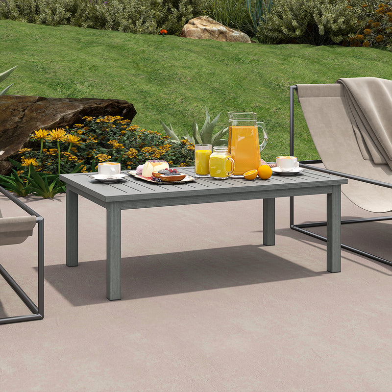 Grey Aluminium Outdoor Coffee Table 100cm x 60cm Weather Resistant by Outsunny