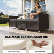 Garden Loveseat Cushion Set for Comfortable Outdoor Seating with Washable Covers Dark Grey Outsunny