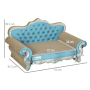 Light Blue 2-in-1 Cat Scratcher with Catnip for Indoor Cats by PawHut