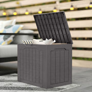Outdoor Garden Storage Box with Lid  Water Resistant Lockable Plastic Deck Box Storage Container for Cushions, Wellies, Logs, Coal & Garden Tools (93L)