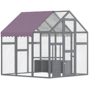 Large Walk In Chicken Run with Waterproof UV Resistant Cover for 6 8 Chickens for Garden Farm by PawHut