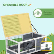 Double Deck Indoor Guinea Pig Cage With Trays Ramps and Open Top for Easy Access Grey