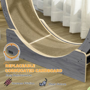 Grey Cat Exercise Wheel with Brake and Scratching Pads by PawHut