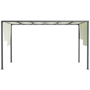 3 x 4m Cream White Garden Pergola With UV Resistant Canopy