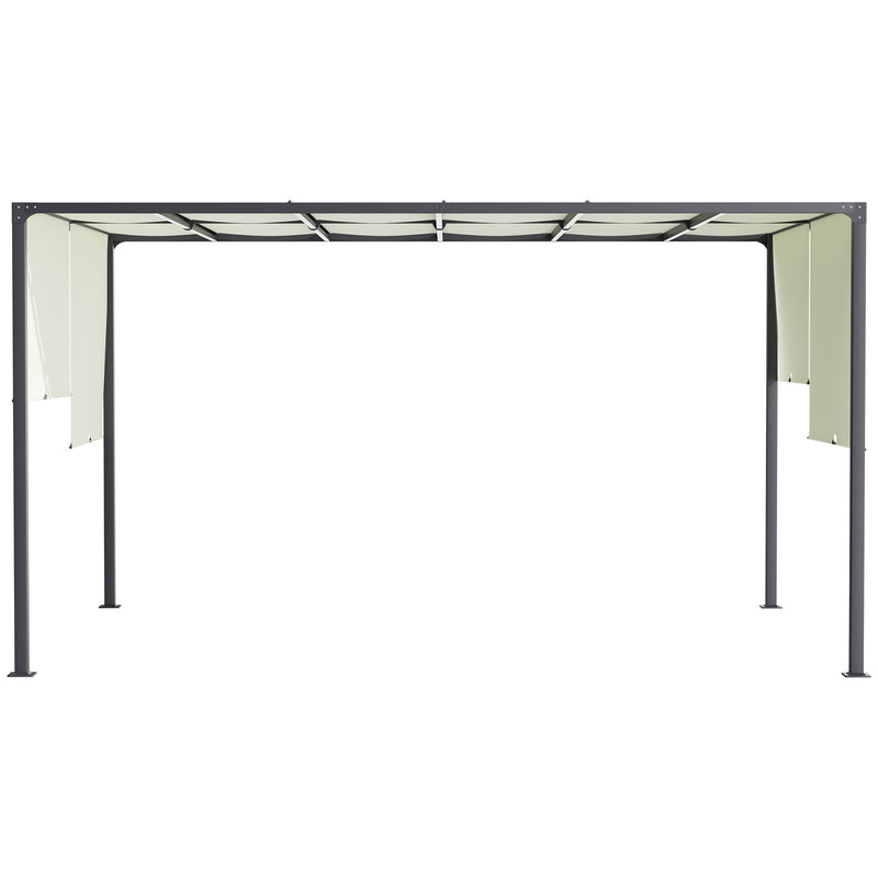 3 x 4m Cream White Garden Pergola With UV Resistant Canopy