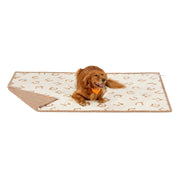 Feandrea XXL beige waterproof sherpa fleece dog blanket with a large dog lying on it