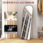 Black 165cm Full Length Standing Mirror With Aluminium Frame For Bedroom Or Hallway