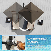 Tan Cantilever Garden Parasol with Crank Handle and Adjustable Angle by Outsunny