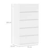 5 Drawer Chest of Drawers Modern Storage Cabinet for Bedroom by HOMCOM