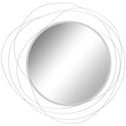 Decorative Metal Wire Wall Mirror With Mounting Accessories Ideal for Hallway or Lounge Silver