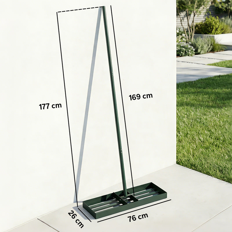 Lawn Levelling Rake for Smoothing Grass and Soil with Wide Head and Adjustable Handle Green