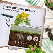 Galvanised Steel Raised Garden Bed 60 x 240cm With Open Bottom For Easy Drainage AOSOM