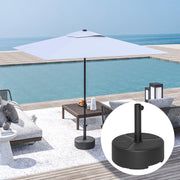 Round Garden Parasol Base Heavy Duty Umbrella Stand Holds Up to 20kg Black by Outsunny