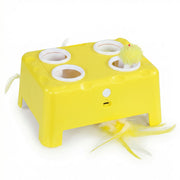 Automatic Interactive Cat Toy for Indoor Play and Boredom Relief Yellow White Pawhut