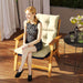 Beige Padded Outdoor Seat Cushion 115 x 56cm for Garden or Patio by Outsunny