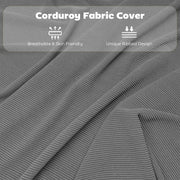 Folding Chairs Set of 4 for Extra Comfortable Guest Seating with Padded Corduroy Grey Homcom