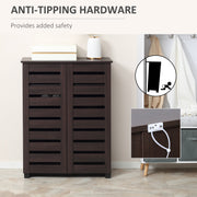 Dark Brown 5 Tier Narrow Shoe Cabinet with Adjustable Shelves for Hallway Storage by HOMCOM