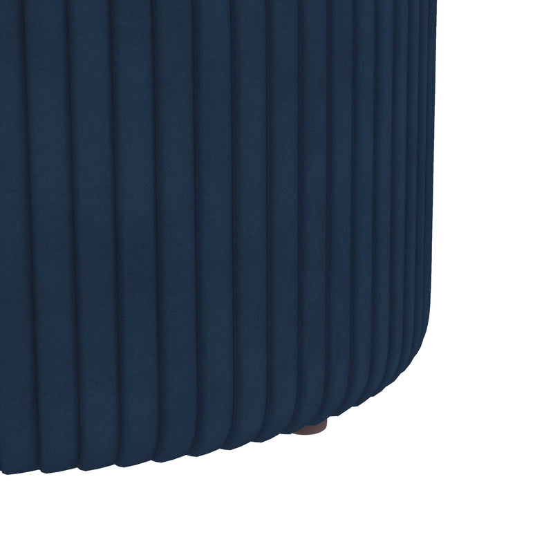 Velvet Storage Ottoman Bench with Hidden Compartment for Bedroom or Living Room Blue