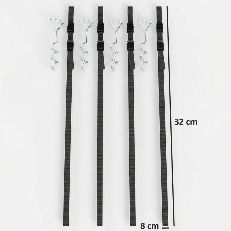 Trampoline Anchor Kit for Securing Outdoor Play Equipment in Windy Weather Silver AOSOM