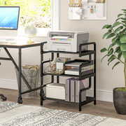 3 Tier Printer Stand With Shelves For Home Office Organisation And Storage, Black