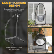 Black C Shape Metal Hammock Chair Stand for Indoor and Outdoor Hanging Swing Use