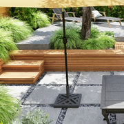 Black 15kg HDPE Garden Parasol Base with Cut-Out Design for Deck and Poolside by Outsunny
