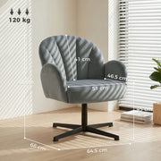 Accent Chair with Swivel Base for Relaxing in Bedroom or Reading Corner Grey Homcom