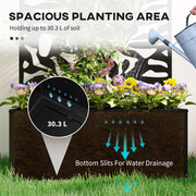 Outsunny Metal Garden Bed with Trellis, Wall Mounted or Freestanding Raised Planter with Privacy Panel, Black Outsunny