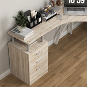 L Shaped Computer Desk With Storage Drawer Home Office Corner Workstation Oak by HOMCOM